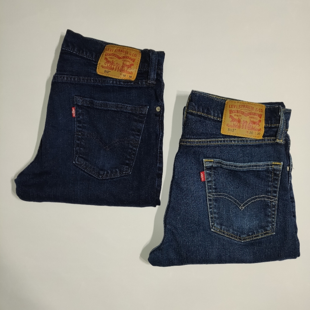 Levi Strauss 513 Blue Jeans (2), 30 W 30 L